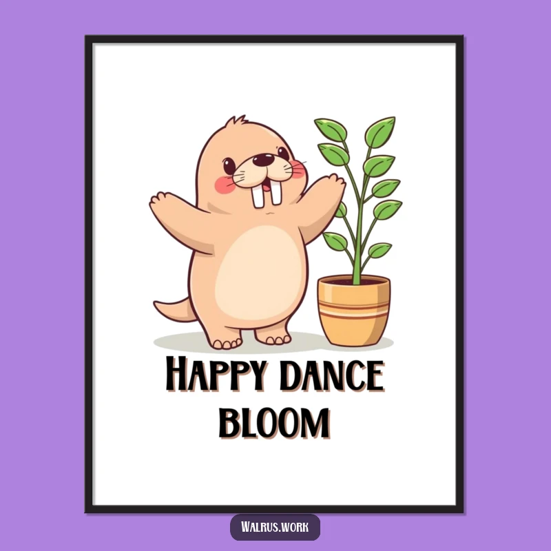 Funny Kawaii Walrus Dance Digital Art - Instant Hilarious Joy!