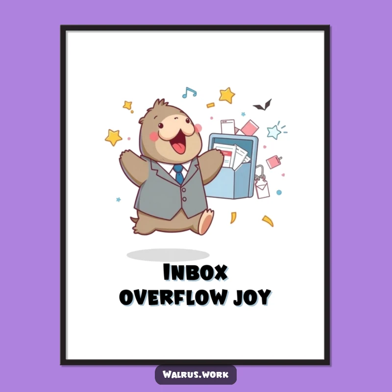 Funny Walrus Success Digital Print, Dapper Jumper Art, Instant Funny Gift