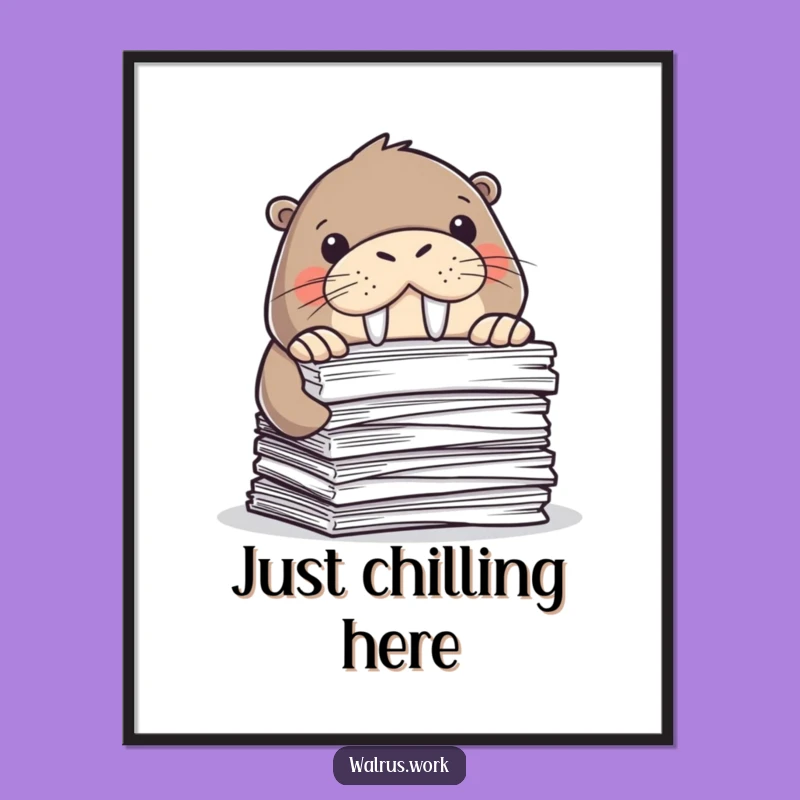 Funny Walrus Digital Print: Instant Hilarious Office Art for Your Walls
