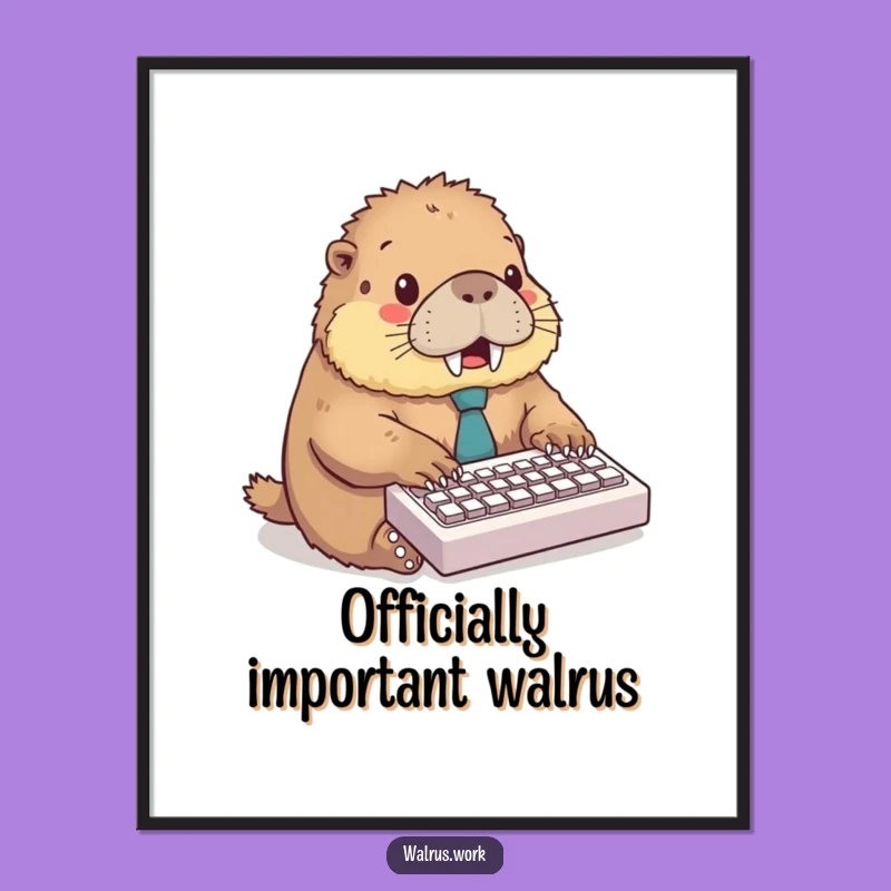 Funny Walrus Digital Art: Office Humor for Your Walls