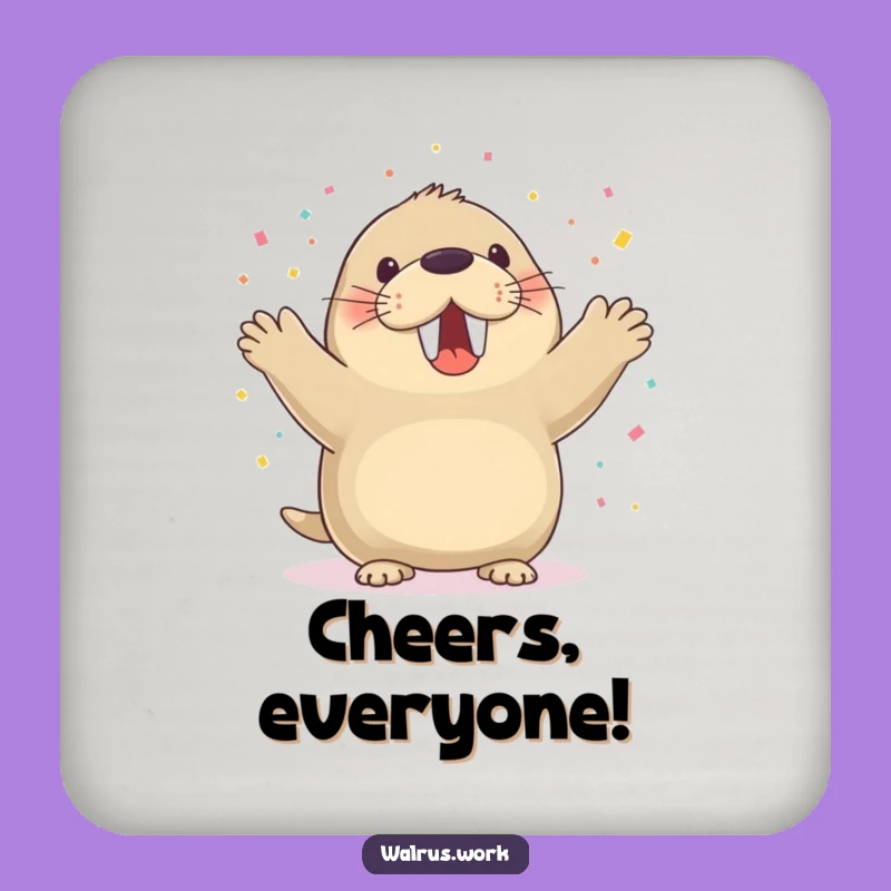 Funny Walrus Celebration Coaster: Protect Surfaces with Party Flair
