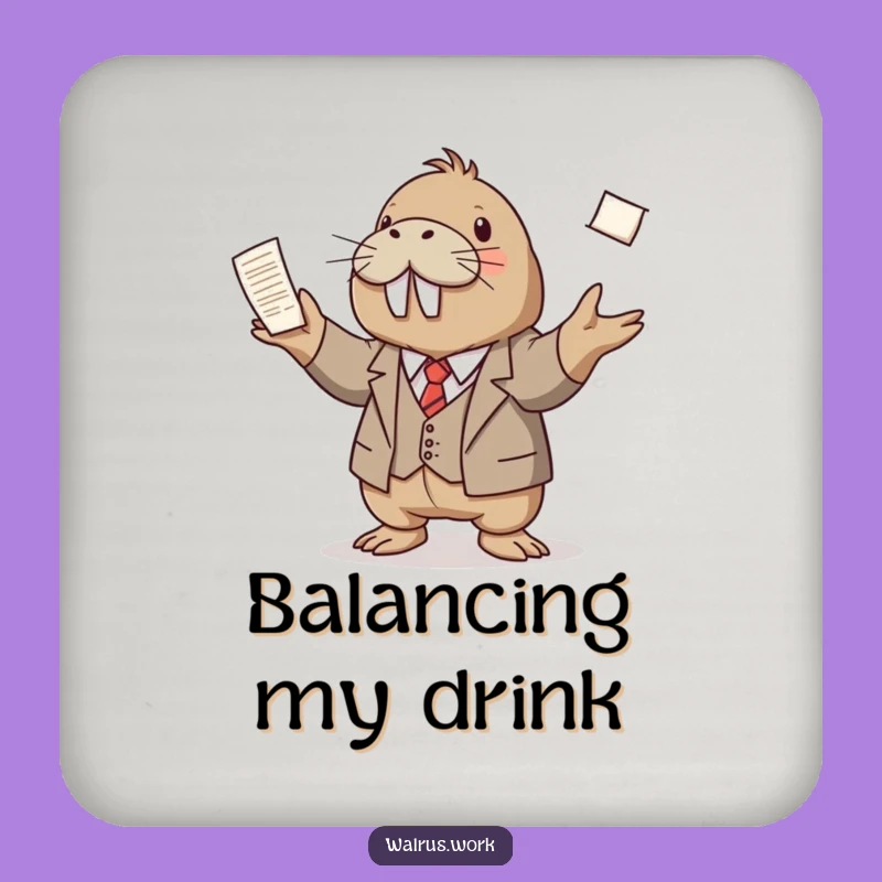Funny Juggling Walrus Coaster: Protect Surfaces with Professional Humor, A Funny Gift