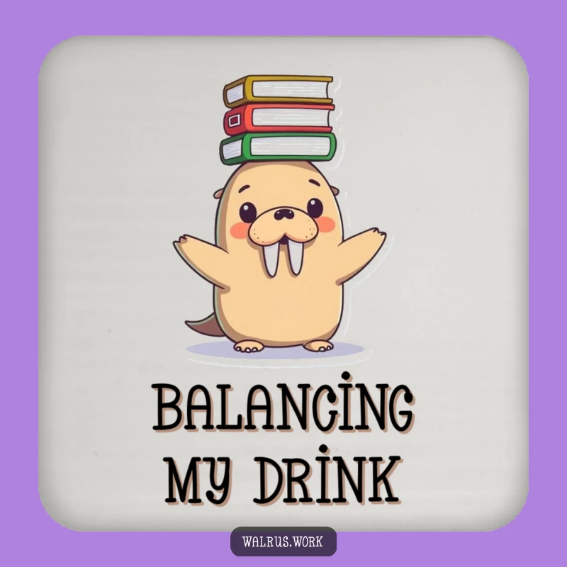 Funny Kawaii Walrus File Coasters - Protect Surfaces with Hilarious Balance!
