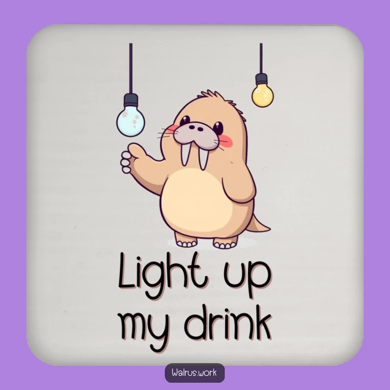 Funny Kawaii Walrus Lightbulb Coasters - Protect Surfaces with Hilarious Ideas!