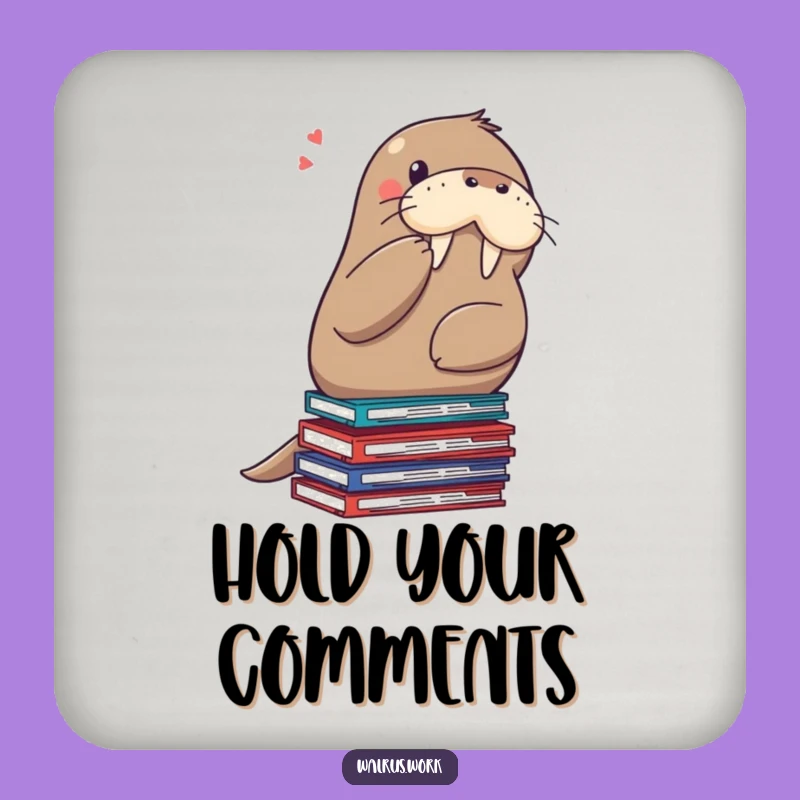 Funny Shushing Walrus Coaster - Hilarious Protection for Your Calm Space
