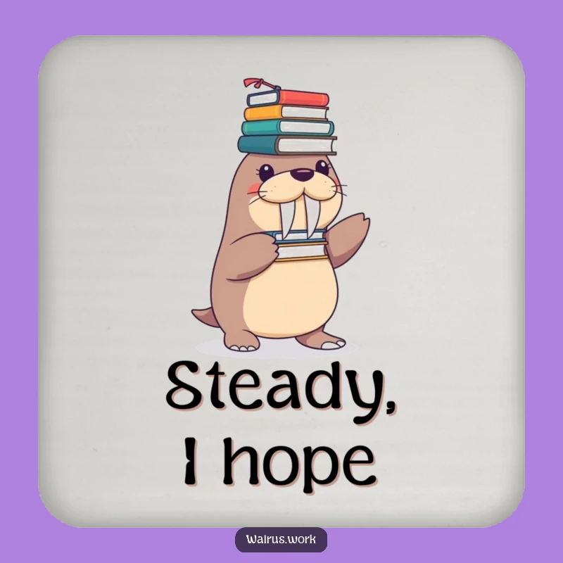 Funny Walrus Desk Coaster, Office Supply Balance, Unique Funny Gift