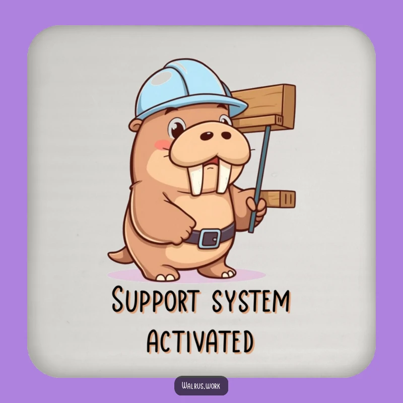 Funny Walrus Hard Hat Coaster: Protect Surfaces with Hilarious Style