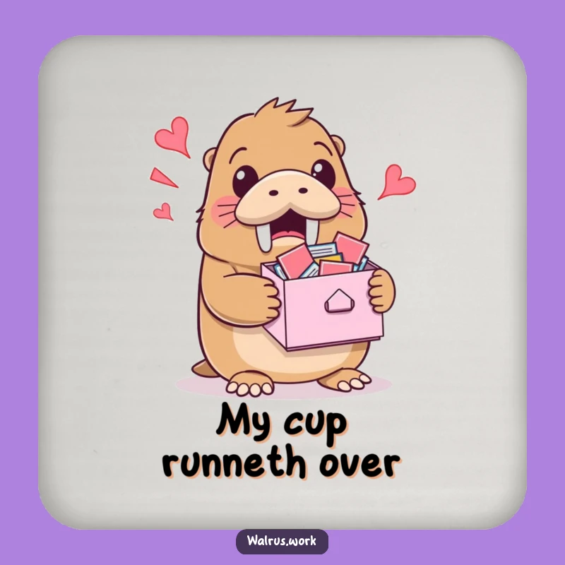 Funny Inbox Walrus Drink Coaster: Protect Surfaces with Humor