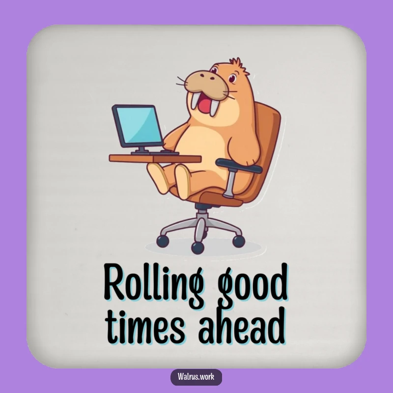 Funny Walrus Coaster: Office Chair Fun for Your Drinks