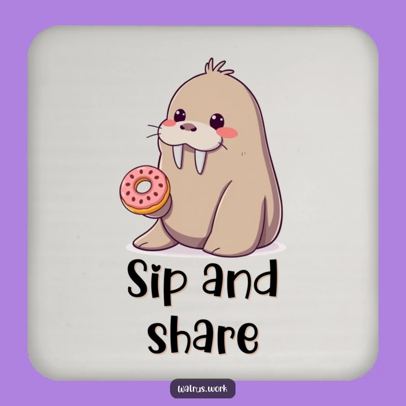 Funny Donut Walrus Coaster: Add Sweetness to Your Drinks