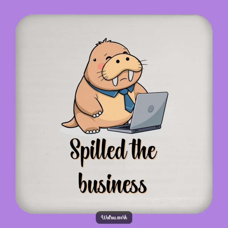 Funny Walrus Work Coaster: Protect Your Surfaces with Office Humor