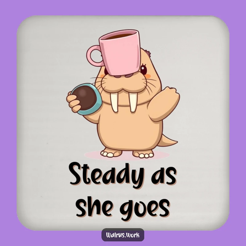 Funny Walrus Balancing Coaster: Protect Surfaces with Hilarious Coffee Art, Gift