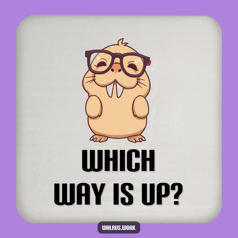 Funny Upside Down Glasses Walrus Coaster: Protect Surfaces with Hilarious Art