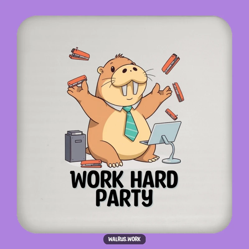 Funny Walrus Stapler Coaster: Protect Surfaces with Hilarious Office Playfulness