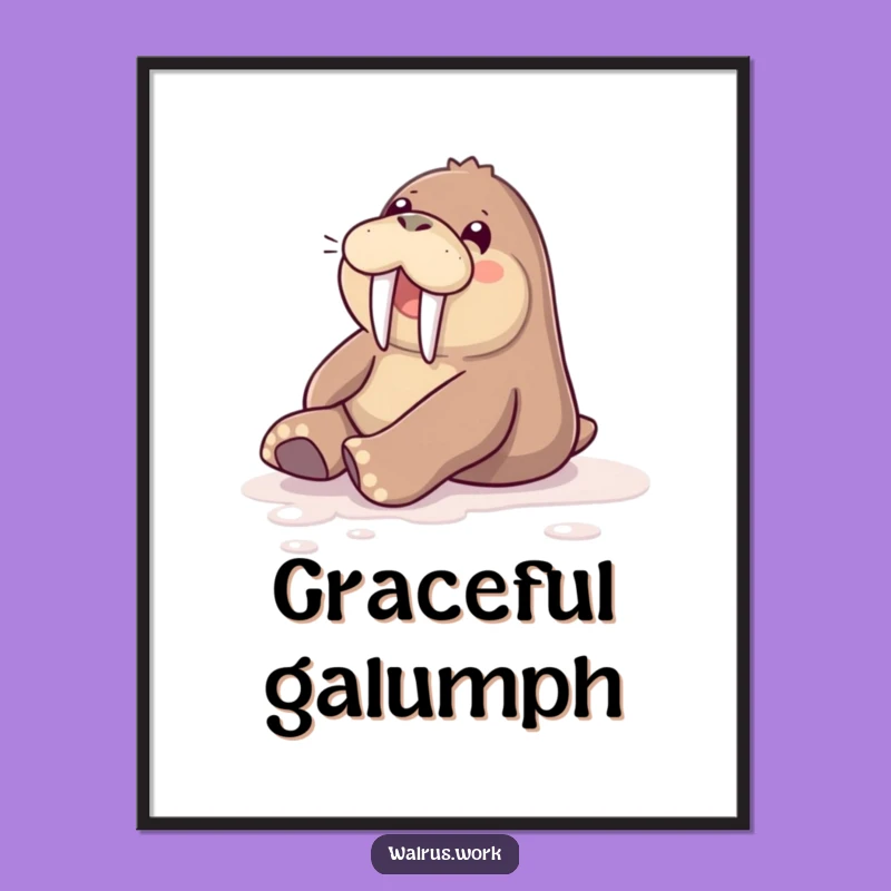 Funny Sliding Walrus Poster: Add a Dash of Fun to Your Walls