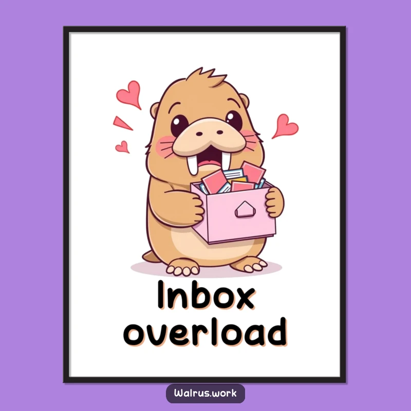 Funny Walrus Inbox Poster: Wall Art That Understands Work