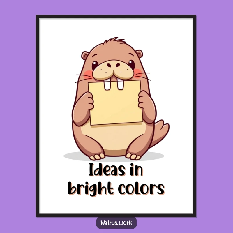 Funny Walrus Presentation Poster - Hilarious Art for Inspiring Spaces