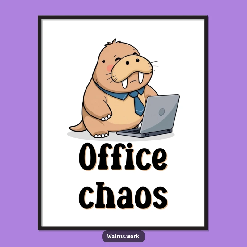 Funny Walrus Work Fails Poster: Decorate Your Space with Office Comedy