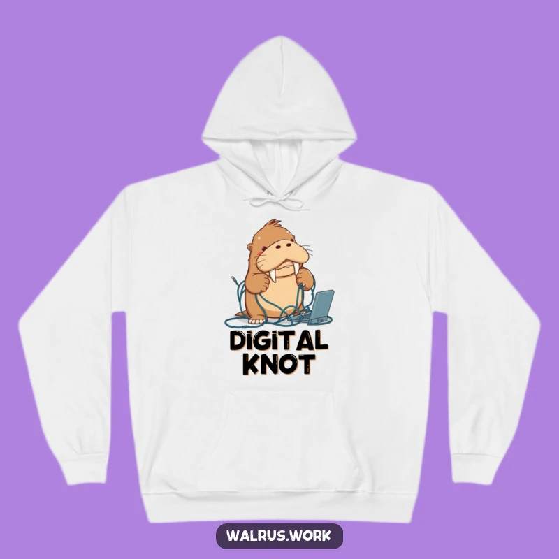 Cozy Funny Walrus Cable Struggle Hoodie: Warmth & Wit, Perfect Gift!