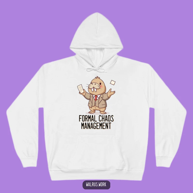 Funny Juggling Walrus Hoodie: Cozy Professionalism, Ideal Funny Gift