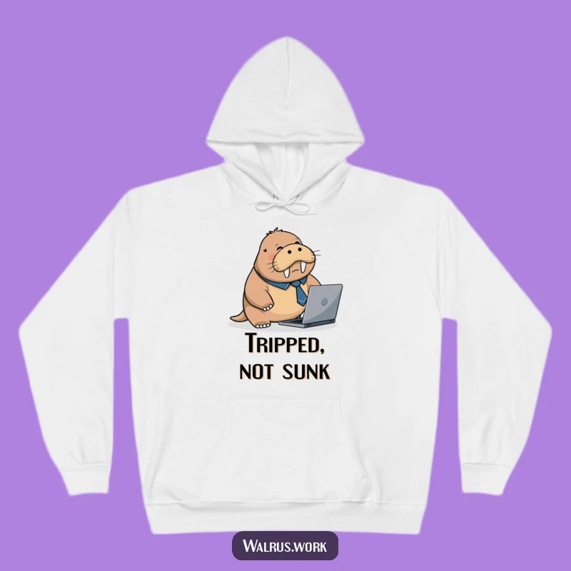 Funny Walrus Stress Relief Hoodie: Cozy Up to Your Workday Fails