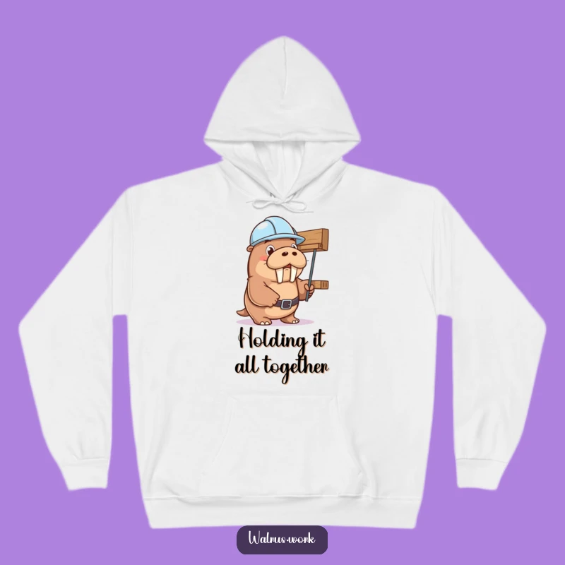Funny Walrus Hard Hat Hoodie: Cozy Comfort and Hilarious Support for Cold Days