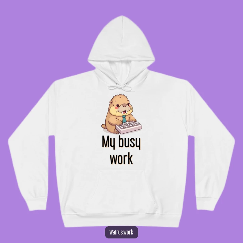 Funny Walrus Hoodie: Cozy Comfort for the Hardworking Office Dweller Gift