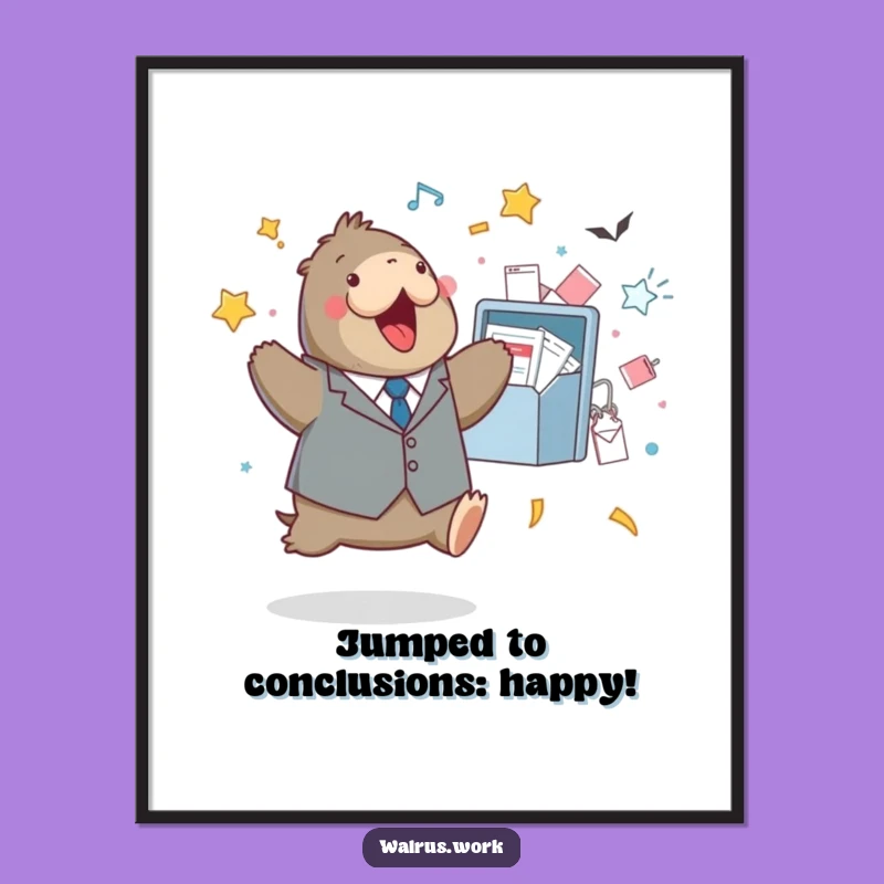 Free Printable Wall Art: Walrus Office Celebration Downloadable Art