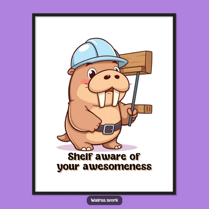 Free Printable Walrus Shelf Support Wall Art - Funny DIY Downloadable Decor