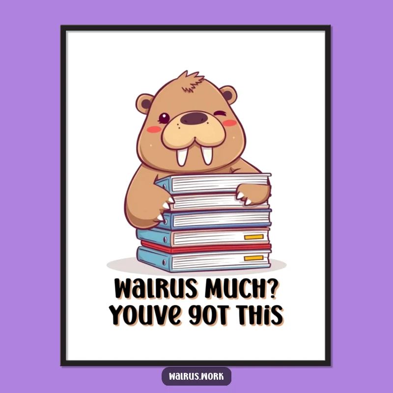 Funny Walrus File Peek Printable Wall Art - Free Downloadable Humor for Your Home