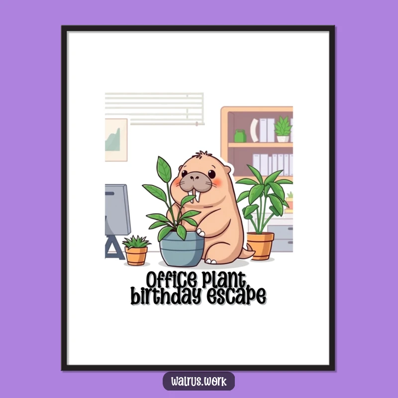 Playful Walrus Office Free Printable Wall Art - Funny Downloadable Decor