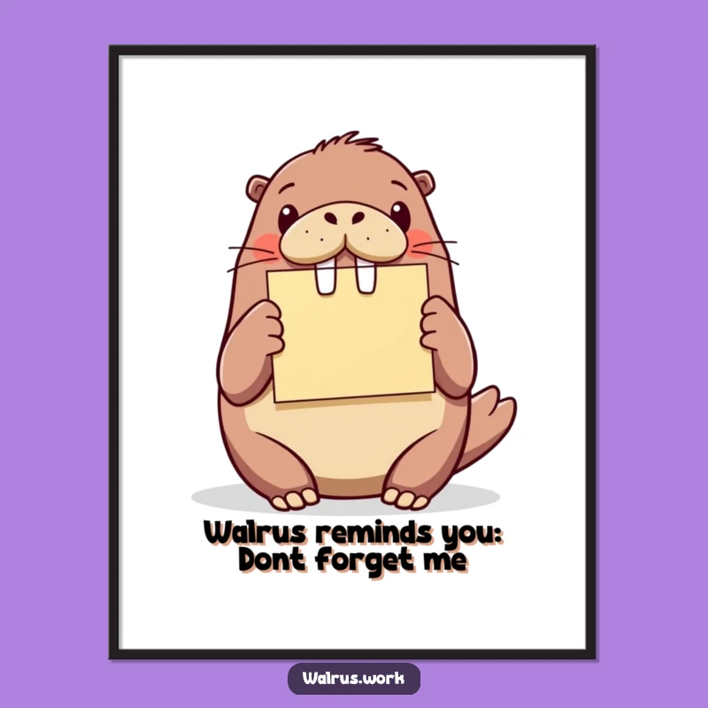 Free Printable Wall Art: Enthusiastic Walrus, Funny Downloadable Decor