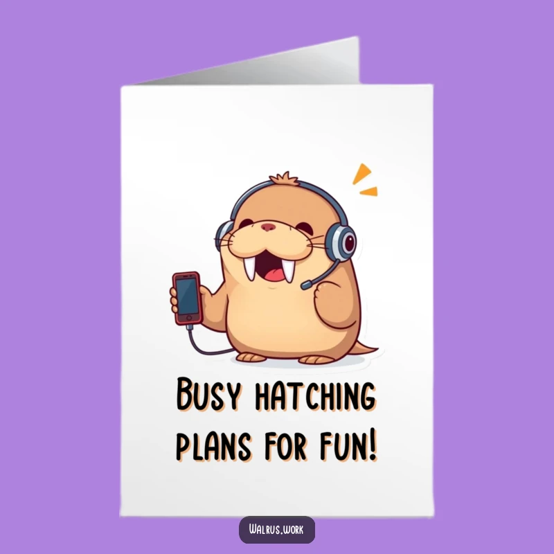 Free Printable Walrus Birthday Card: Funny Call Center Humor Downloadable Gift