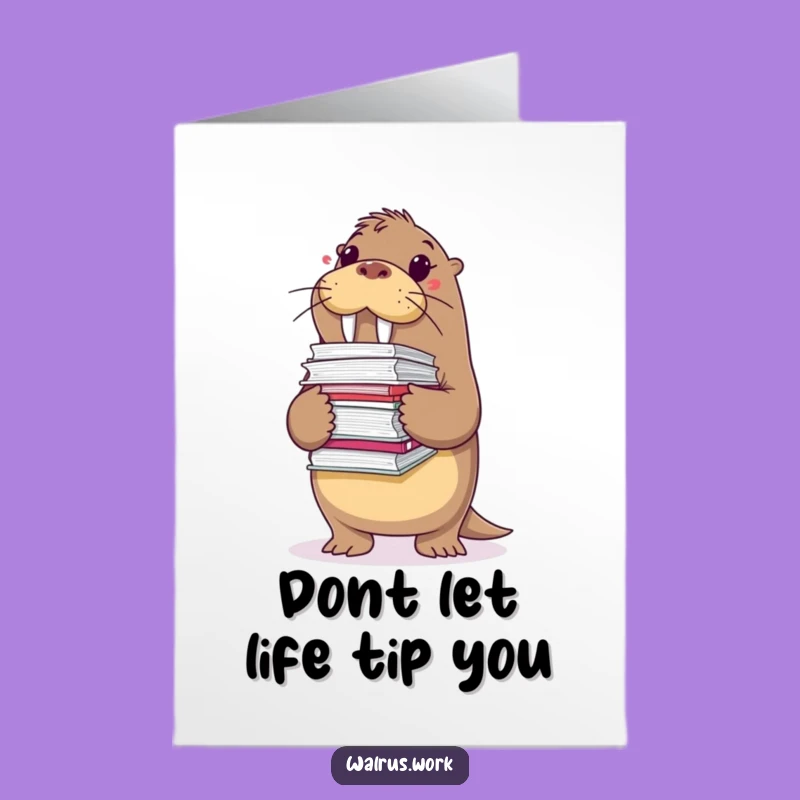 Funny Free Printable Birthday Card: Walrus Overloaded, Birthday Downloadable Gift