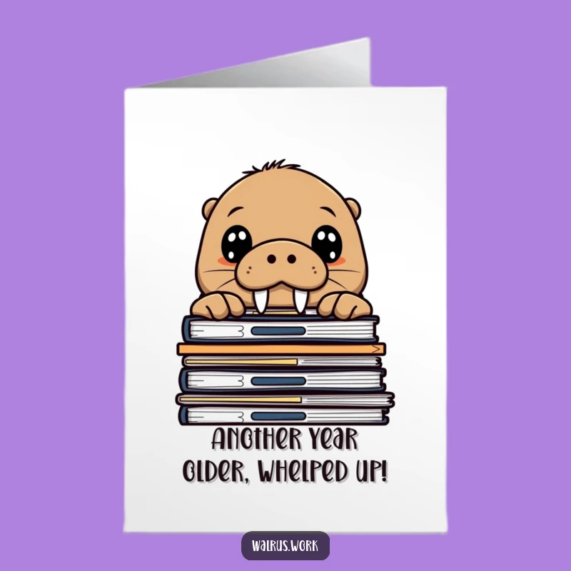 Free Printable Curious Walrus Birthday Card: Funny Surprise Birthday Card Downloadable