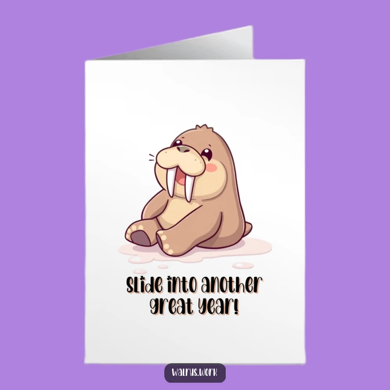 Joyful Walrus Sliding Birthday Card - Free Printable Fun for a Downloadable Gift