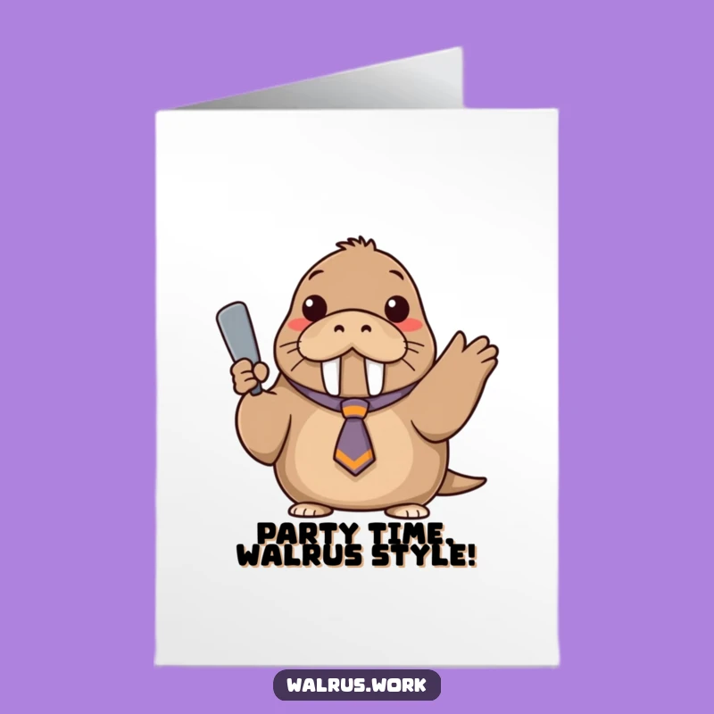 Free Printable Birthday Card: Dapper Walrus Funny Downloadable Gift for a Boss Celebration!