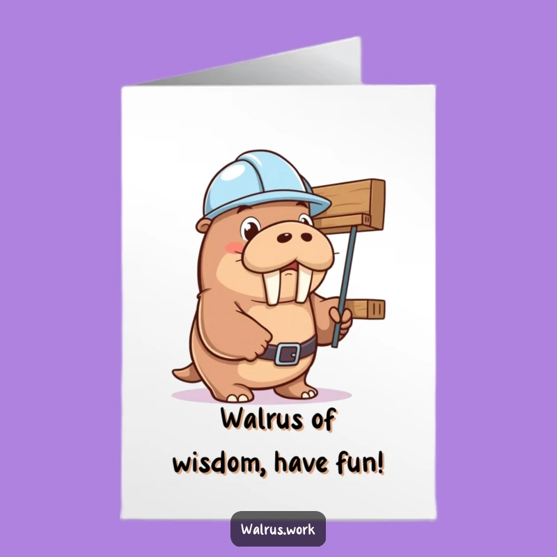 Free Printable Walrus Shelf Support Birthday Card - Funny DIY Downloadable Gift