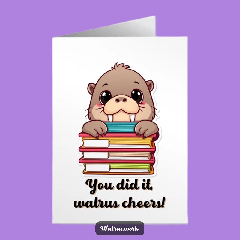 Free Printable Congrats Card: Curious Walrus Office Humor Downloadable Gift