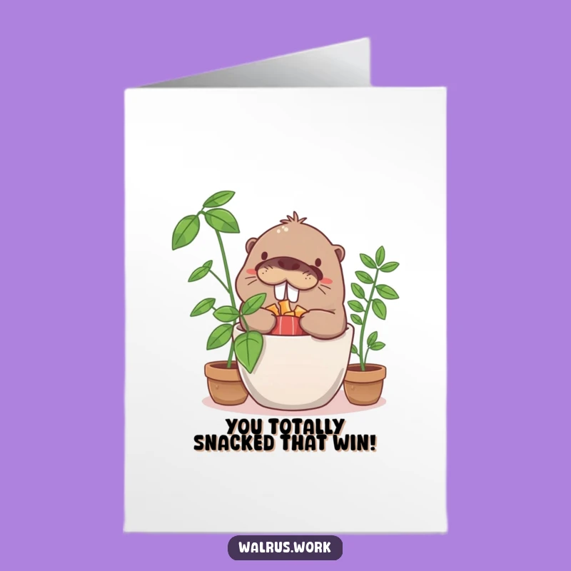 Free Printable Congrats Card: Giggling Walrus's Secret Stash - Humorous Download