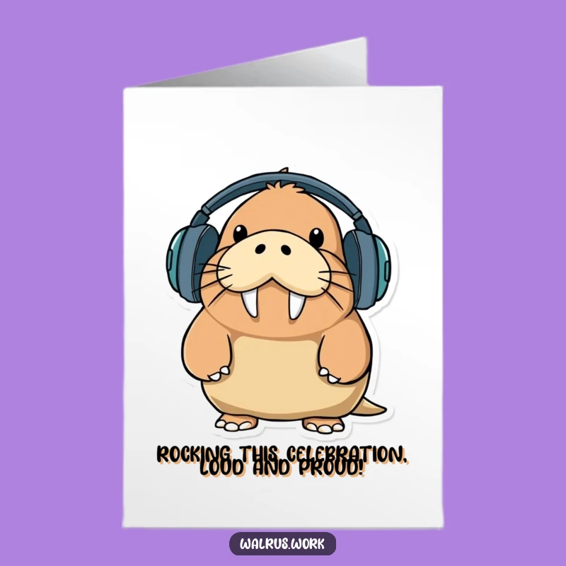 Free Printable Congrats Card: Walrus's Big Sound Moment - Humorous Download