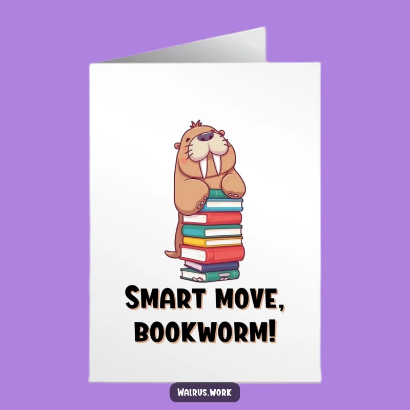 Free Printable Congrats Card: Walrus Book Balance Celebration, Downloadable & Print at Home