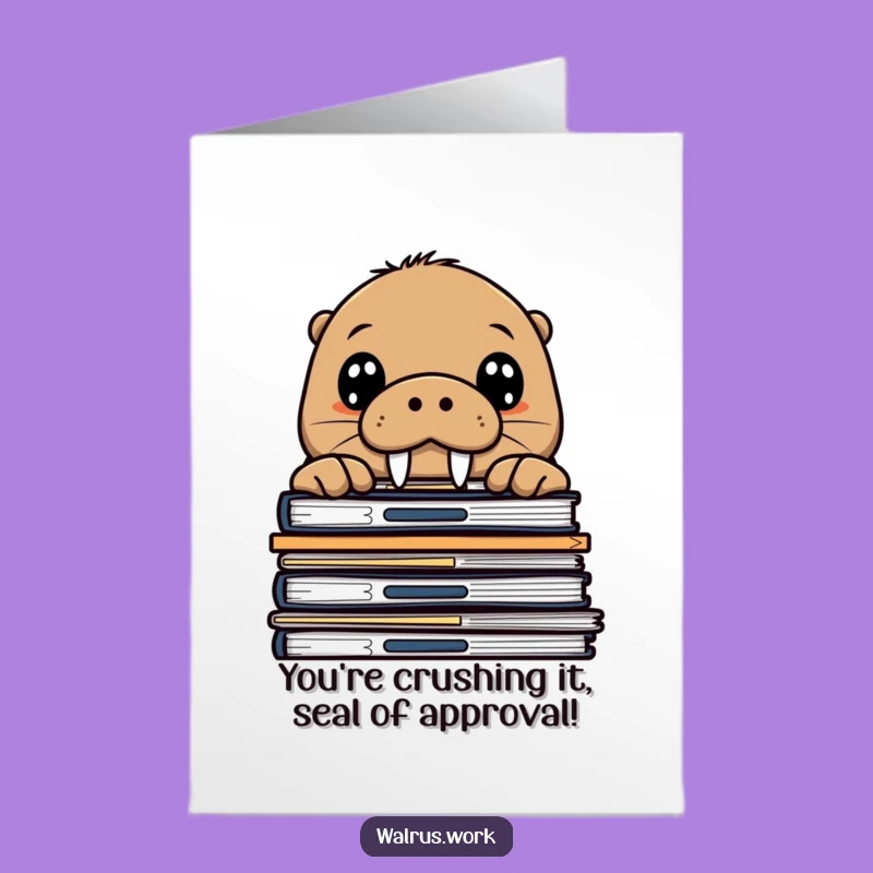 Free Printable Curious Walrus Congrats Card: Funny Achievement Downloadable Gift