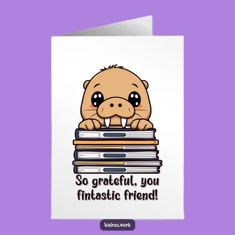 Free Printable Curious Walrus Thank You Card: Funny Appreciation Downloadable