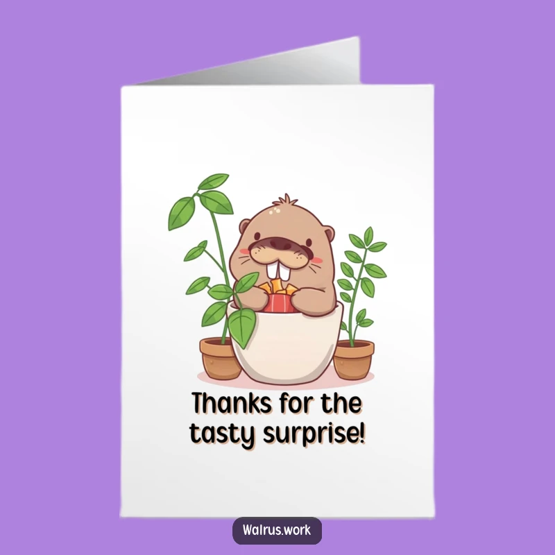 Free Printable Thank You Card: Giggling Walrus's Hidden Treats - Funny Download