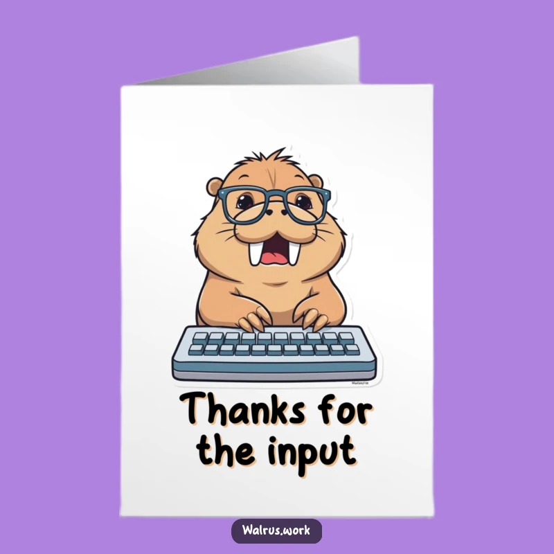 Free Printable Thank You Card: Walrus Tech Helper - Downloadable & Print at Home