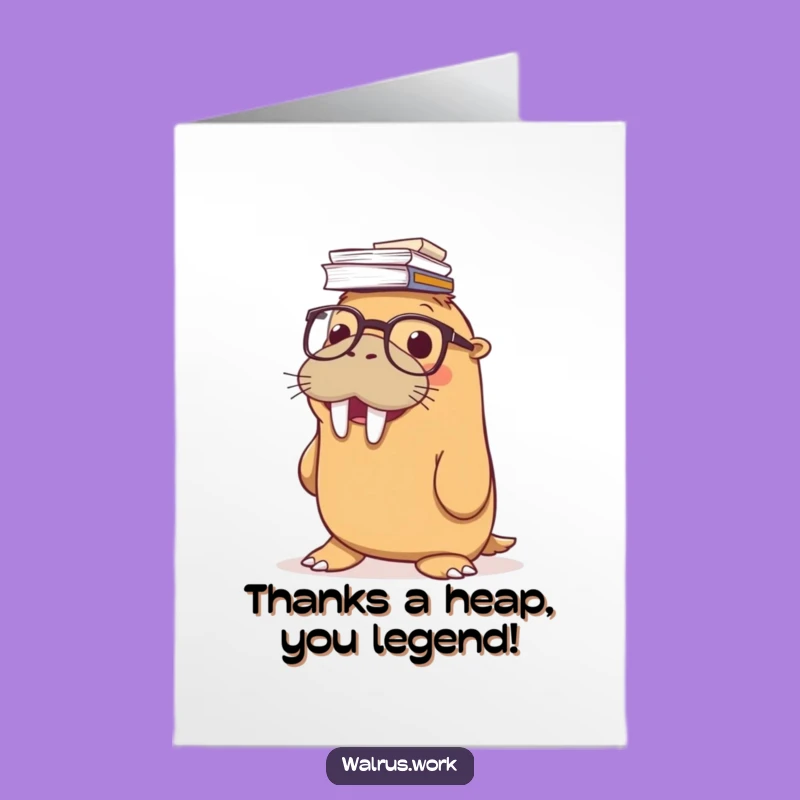 Free Printable Walrus Thank You Card: Funny Office Appreciation Downloadable Gift