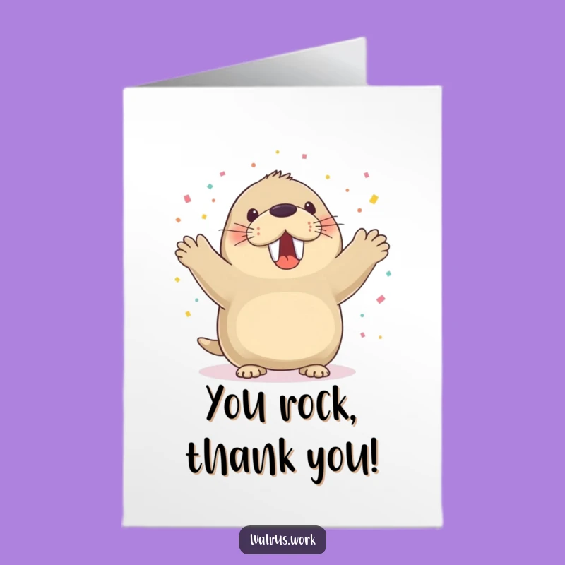 Funny Free Printable Walrus Thank You Card: Cheerful Gratitude Downloadable Gift