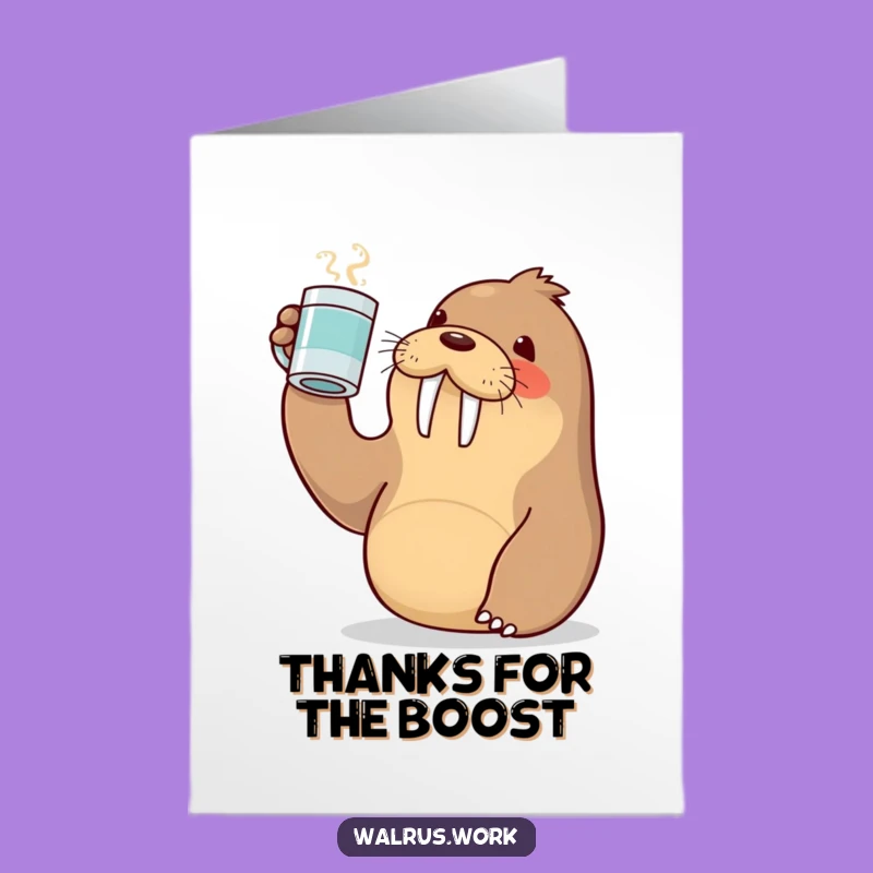 Free Printable Thank You Card: Kawaii Walrus Toast, Funny Downloadable Appreciation!