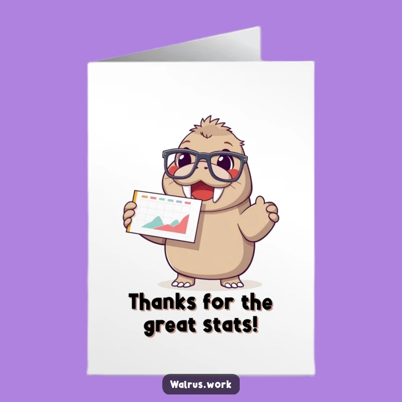 Free Printable Thank You Card: Happy Walrus Chart Humor Downloadable